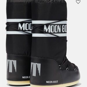 Moon Boot Black and White Winter Footwear
